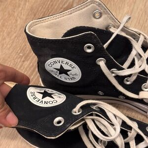 Platform Converse Black and White High-Top Sneakers